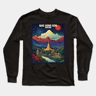 Mae Hong Son Thailand Vintage Retro Travel Tourism Long Sleeve T-Shirt